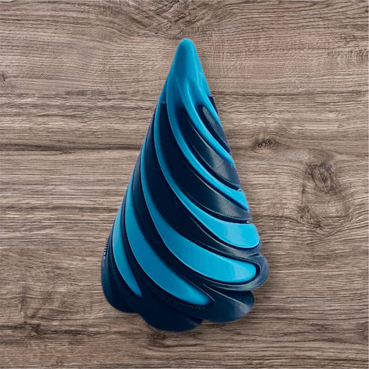 Passthrough/Spiral Cone Fidget (Black and Light Blue)