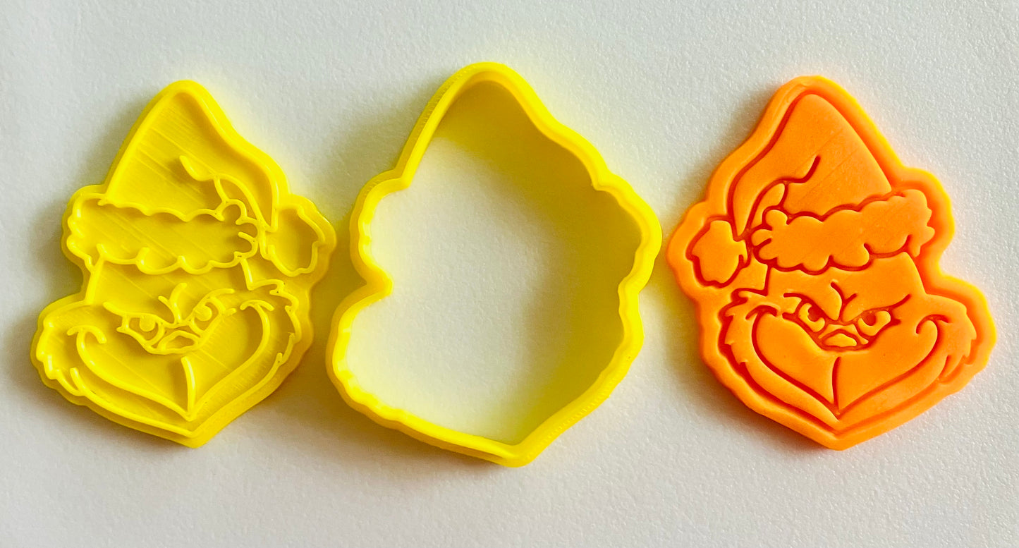 3D Printed Grinch Doh/Clay Cutter and Stamp #2