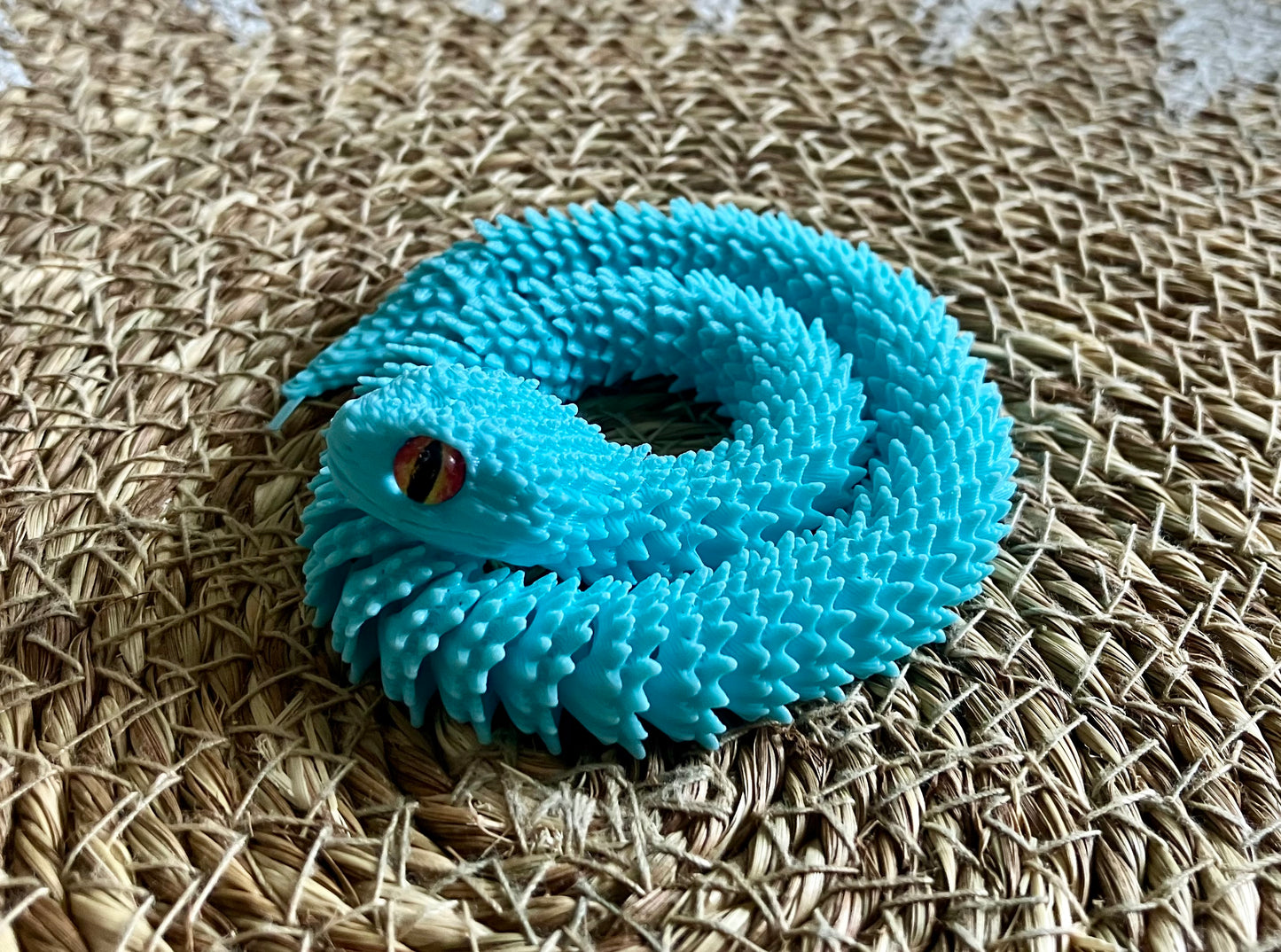 3D Printed Articulated Snake (Sky Blue)