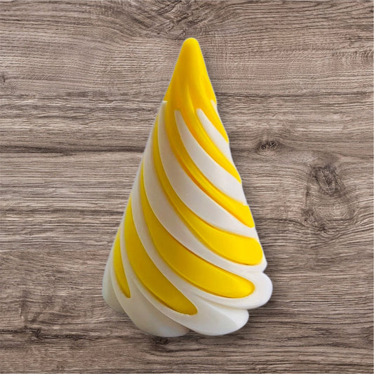 Passthrough/Spiral Cone Fidget (White and Yellow)