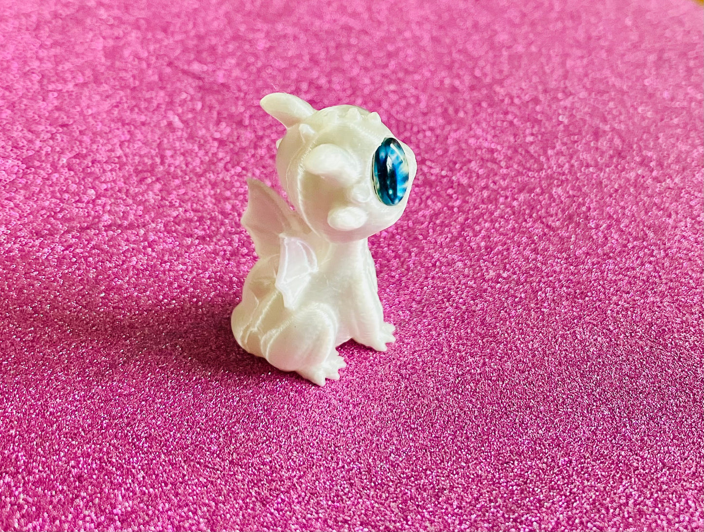 3D Printed Mini Dragon (White)