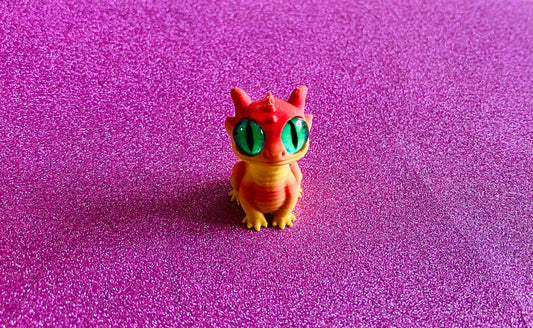 3D Printed Mini Dragon (Yellow-Orange)