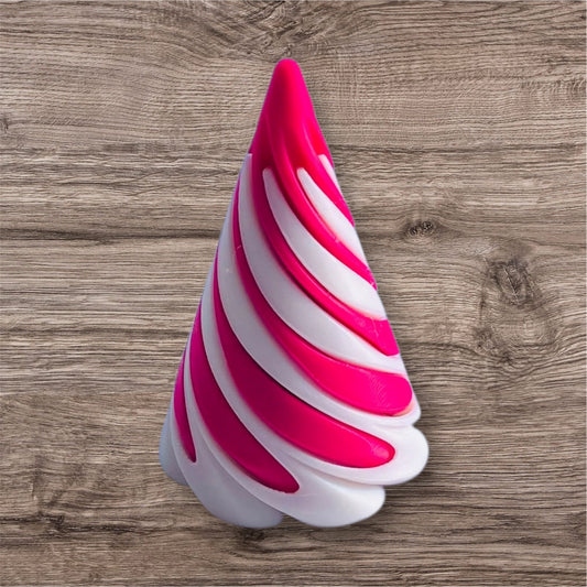 Passthrough/Spiral Cone Fidget (White and Hot Pink)