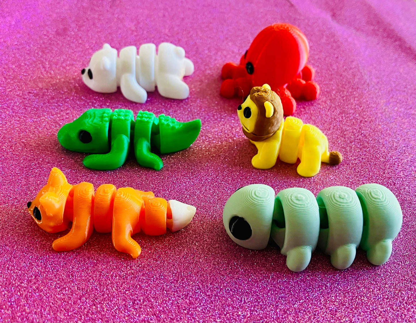 3D Printed Mini Articulated Animals Pack of 6