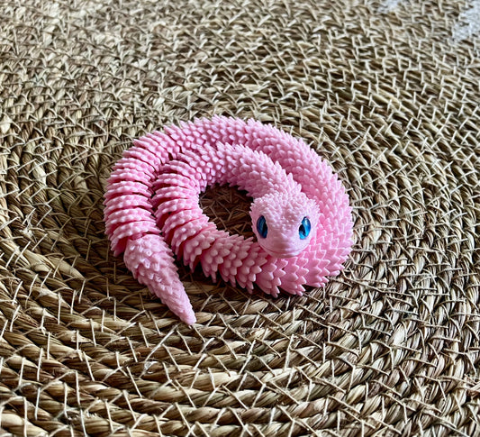 3D Printed Articulated Snake (Light Pink)