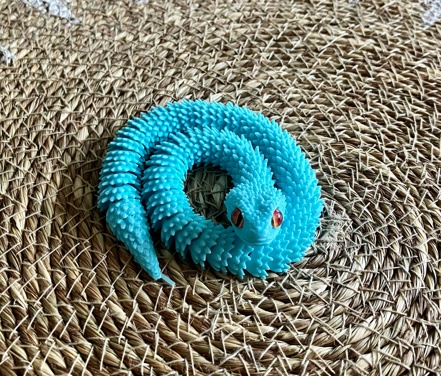 3D Printed Articulated Snake (Sky Blue)