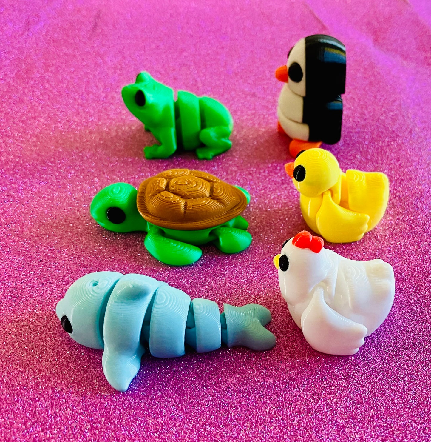 3D Printed Mini Articulated Animals Pack of 6