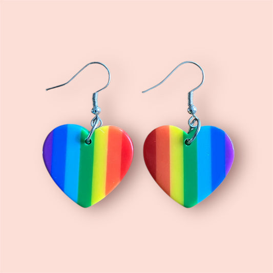 Rainbow Heart Earrings