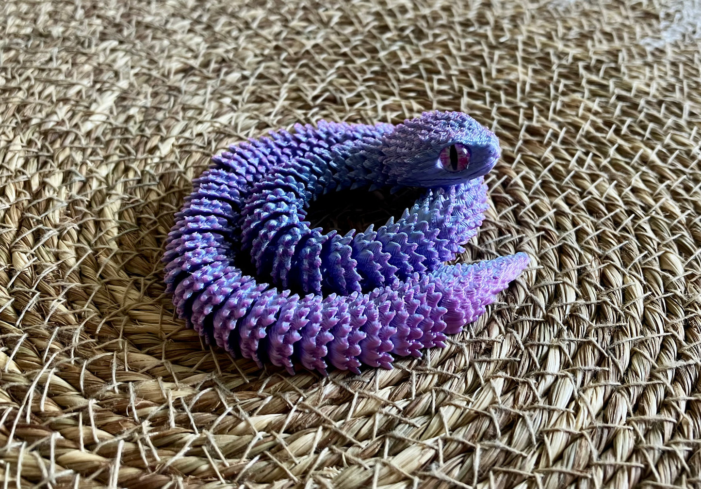 3D Printed Articulated Snake (Purple)