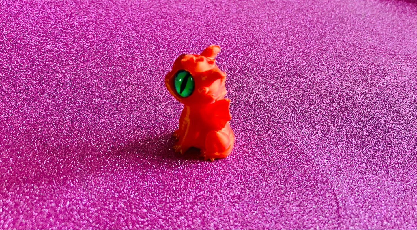3D Printed Mini Dragon (Orange)