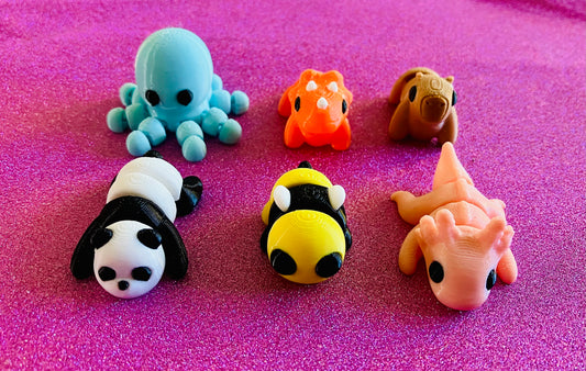 3D Printed Mini Articulated Animals Pack of 6