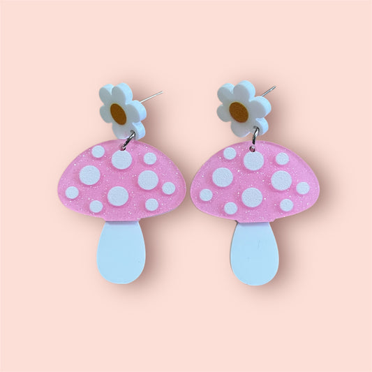 Flower Mushroom Earrings