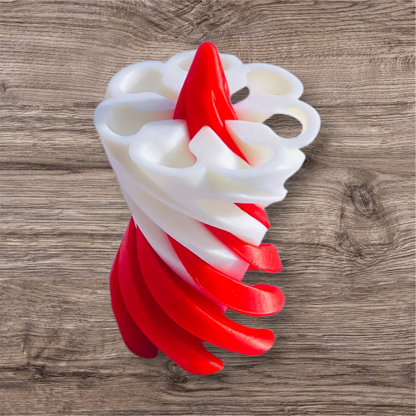 Passthrough/Spiral Cone Fidget (White and Red)
