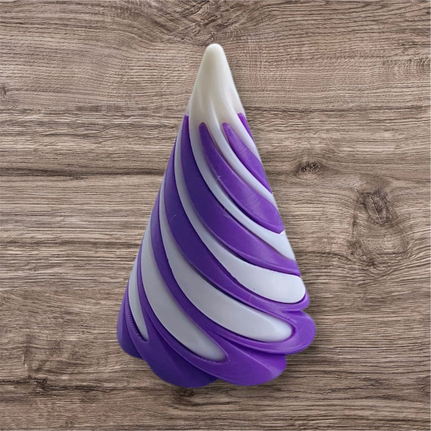 Passthrough/Spiral Cone Fidget (White and Purple)