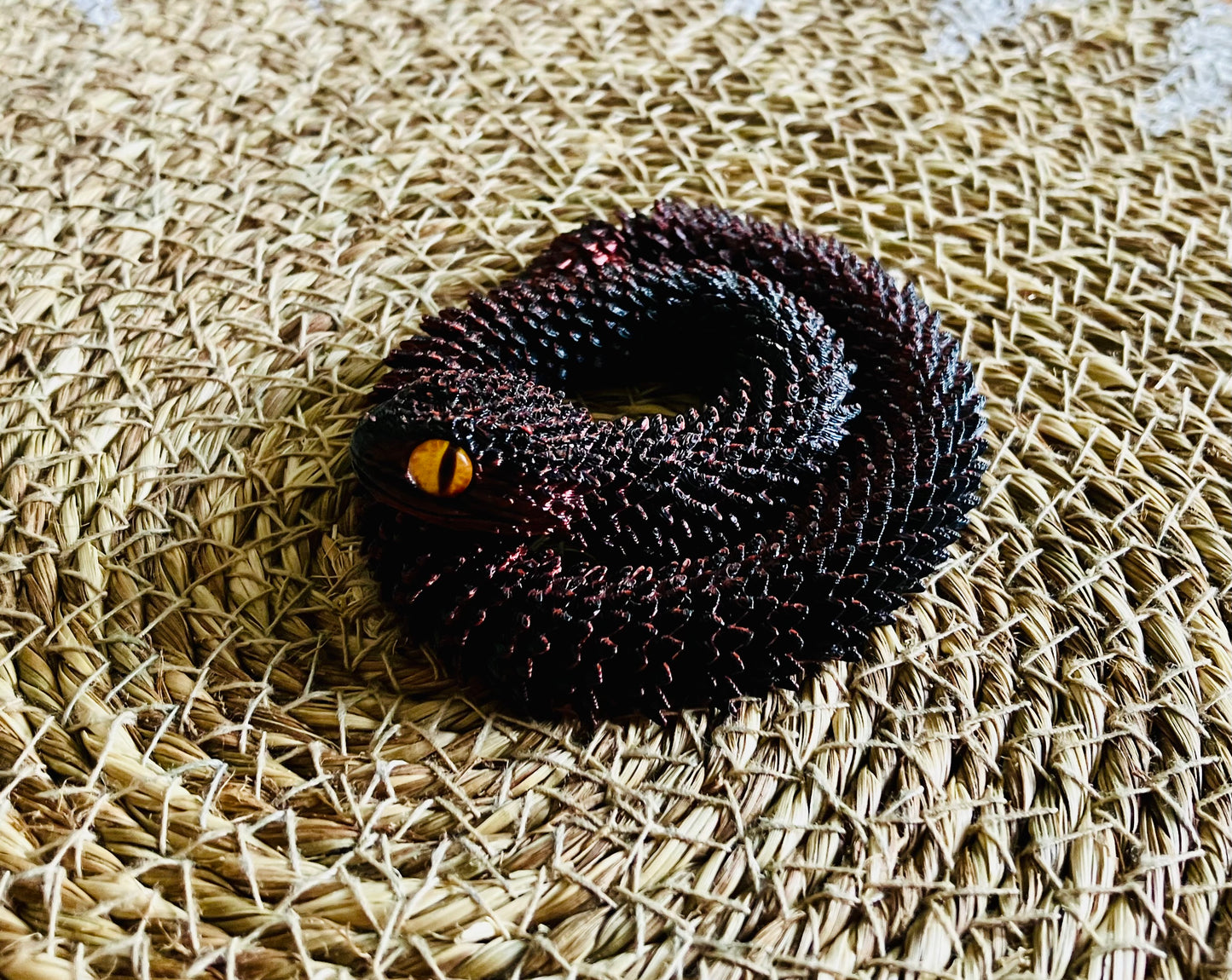 3D Printed Articulated Snake (Brownish Black)