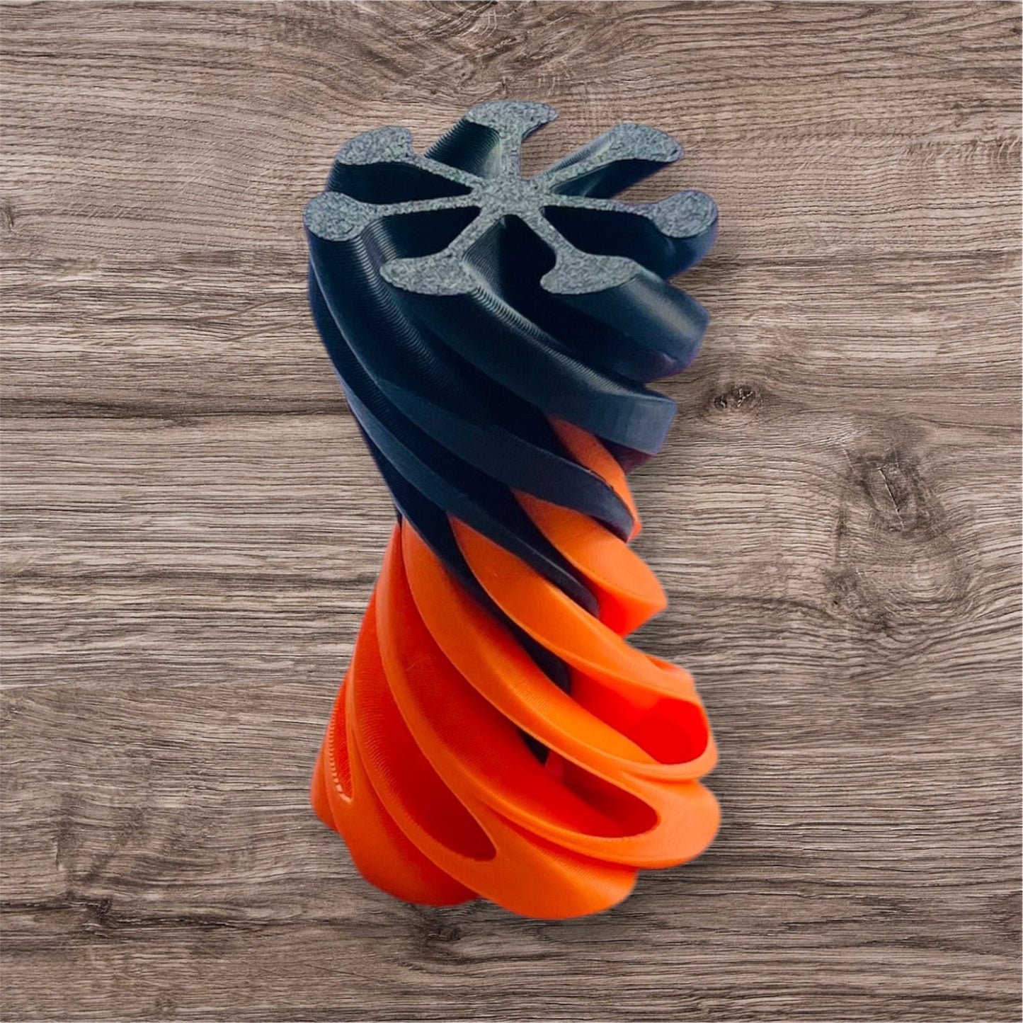 Passthrough/Spiral Cone Fidget (Black and Orange)