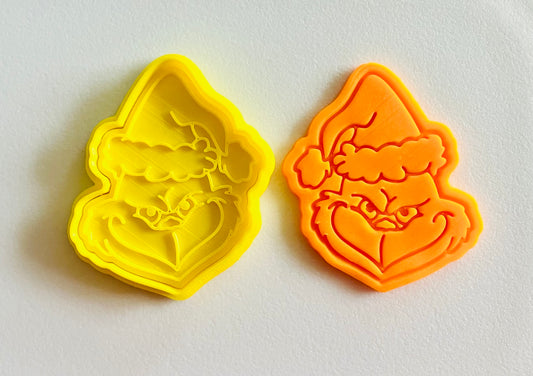 3D Printed Grinch Doh/Clay Cutter and Stamp #2
