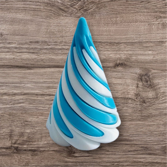 Passthrough/Spiral Cone Fidget (White and Light Blue)