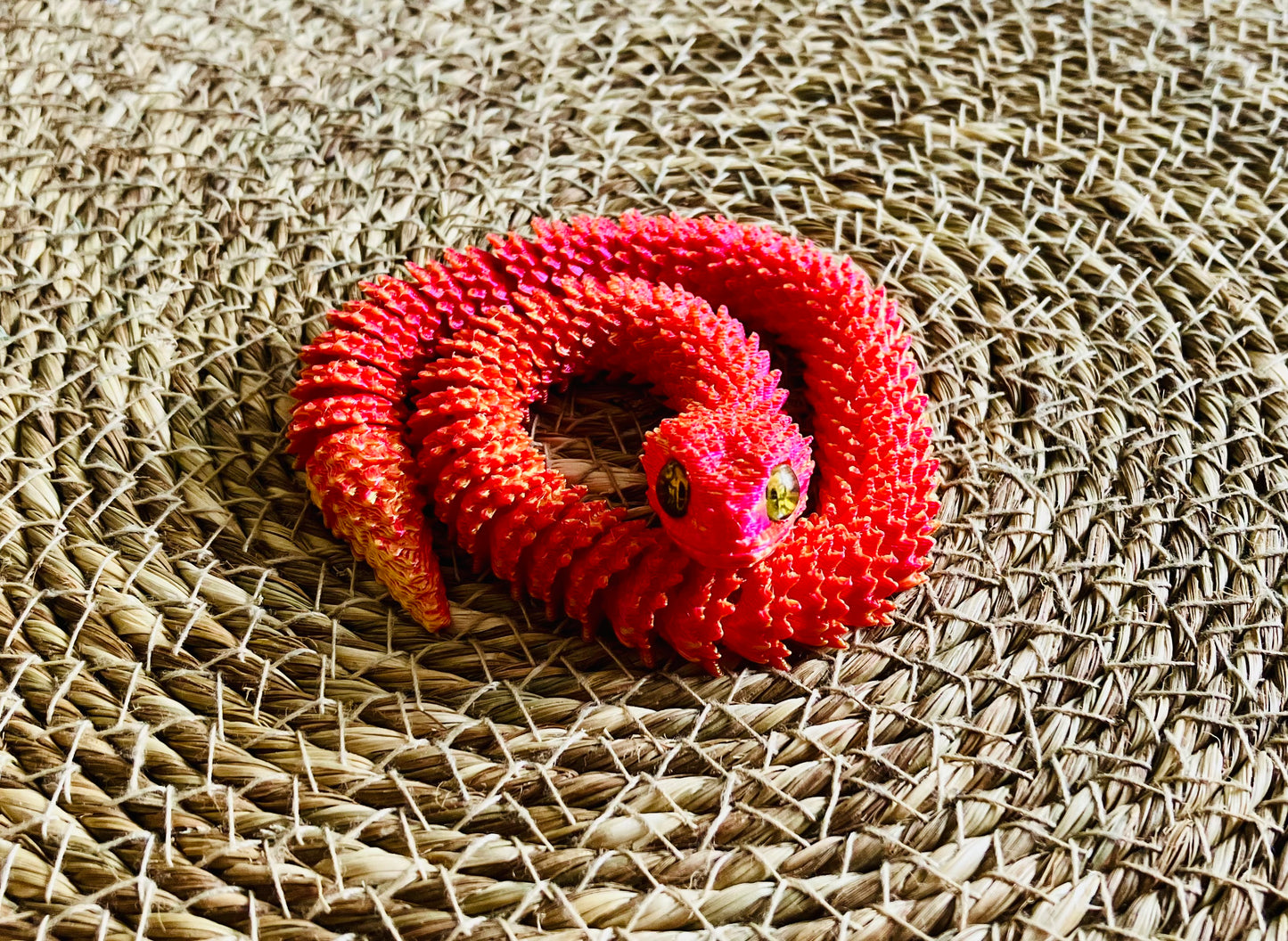 3D Printed Articulated Snake (Orange/Gold/Pinkish)