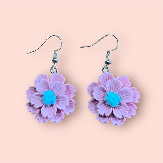 Pink Flower Earrings