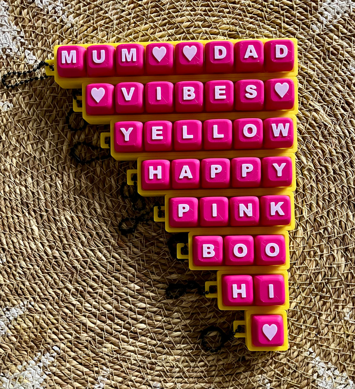 Yellow Base and Hot Pink Letters Combination (Please Write Your Name And/Or Heart In Space Provided Below)