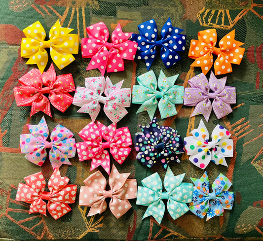 Kids Hair Bows Clips Set of 16 #1