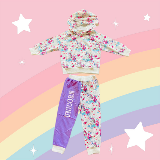 Kids Unicorn Sweatshirt And Sweatpants Set (Clearance)