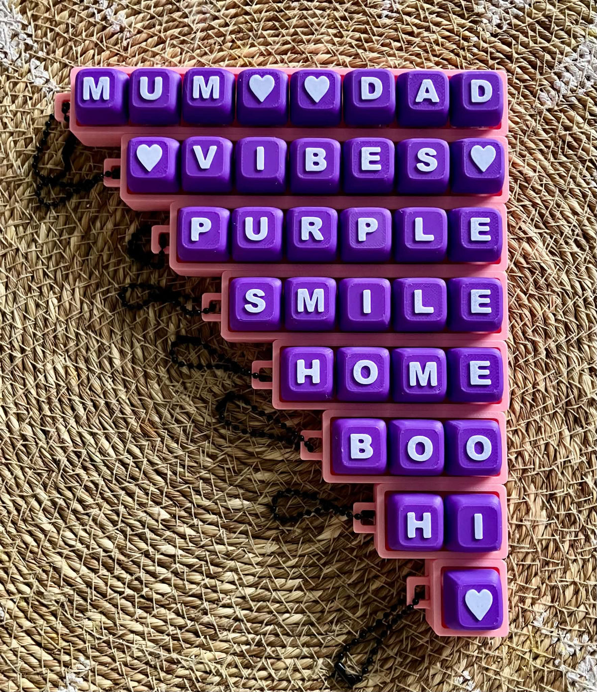 Pink Base and Purple Letters Combination (Please Write Your Name And/Or Heart in Space Provided Below)