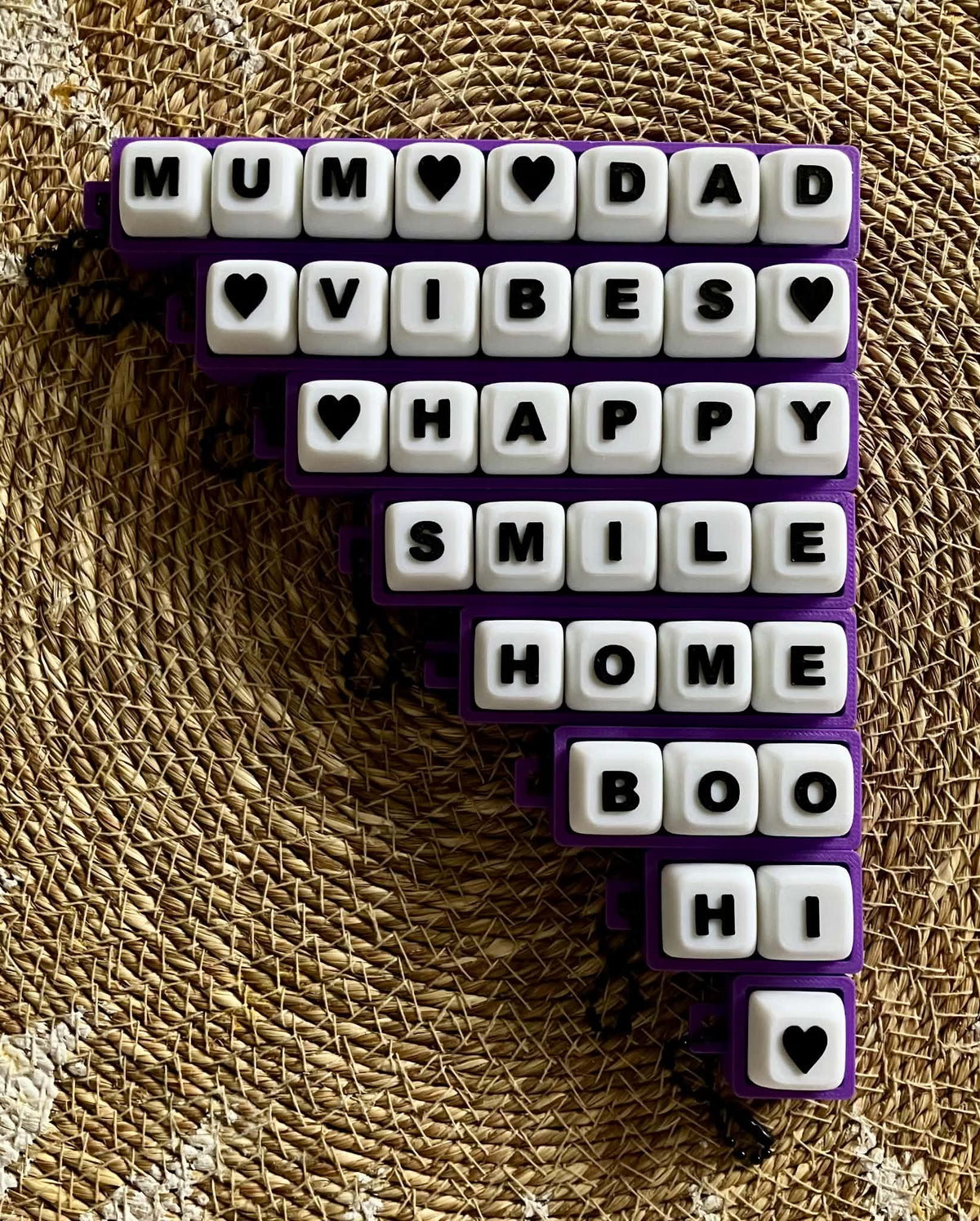 Purple Base and White Letters Combination (Please Write Your Name And/Or Heart in Space Provided Below)