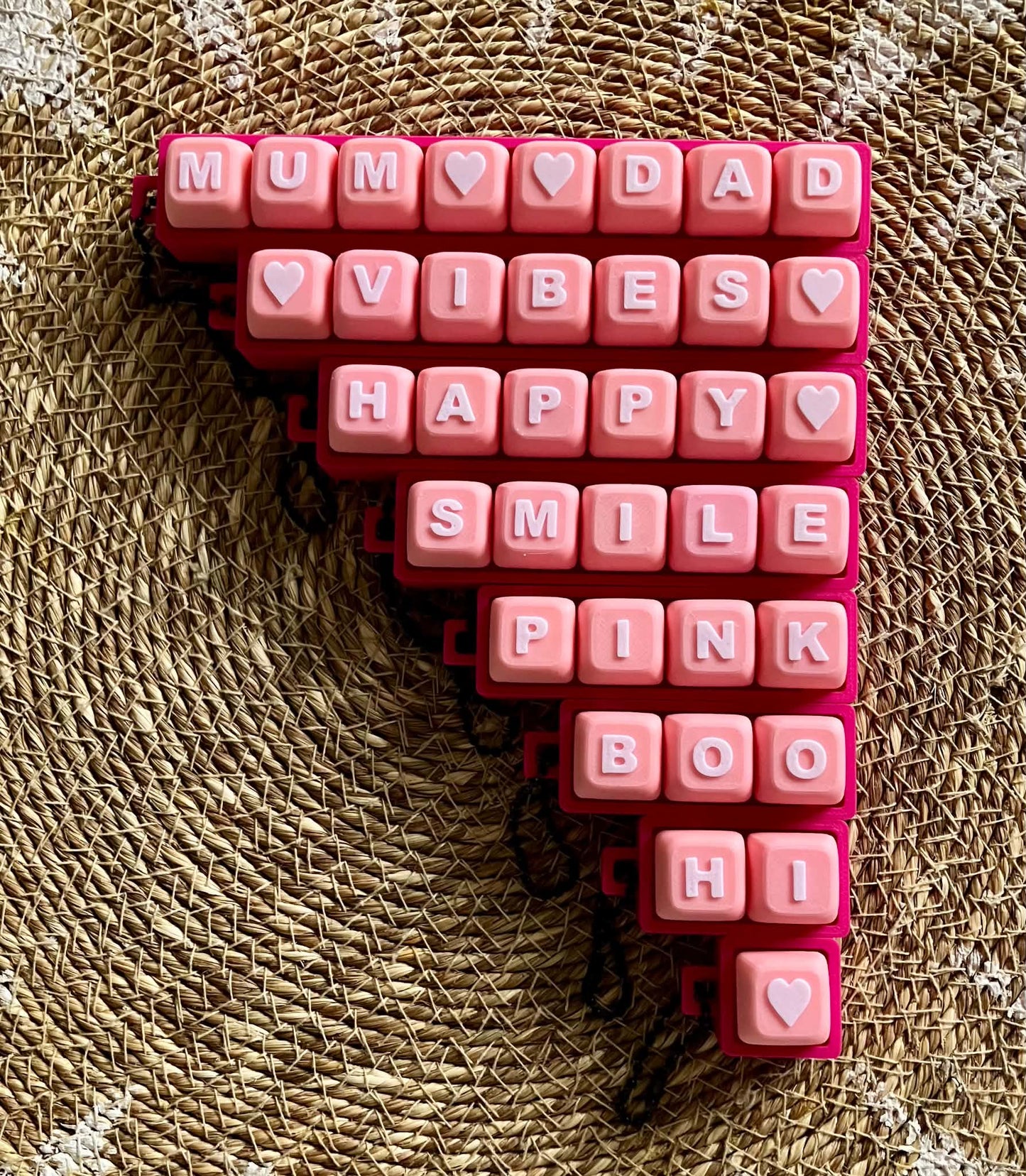 Hot Pink Base and Light Pink Letters Combination (Please Write Your Name And/Or Heart in Space Provided Below)