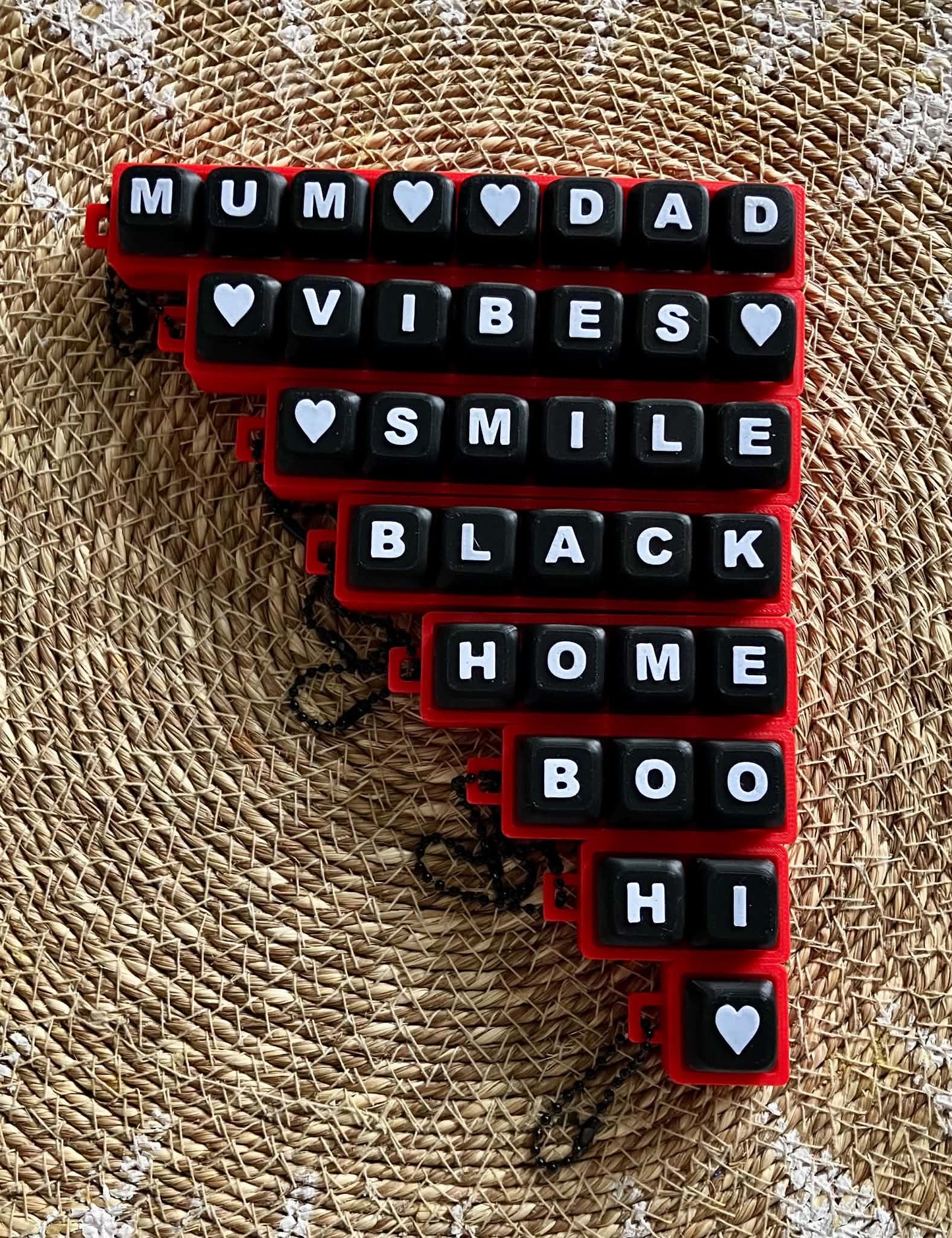 Red Base and Black Letters Combination (Please Write Your Name And/Or Heart in Space Provided Below)