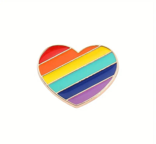 Rainbow Heart Pin/Brooch