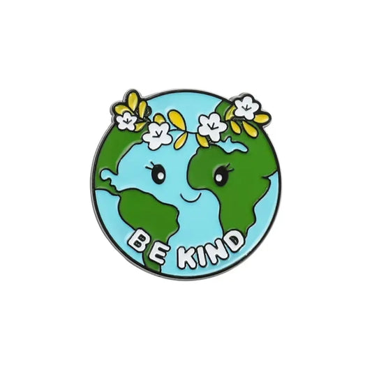 Be Kind Earth Themed Enamel Clothing Pin/Brooch