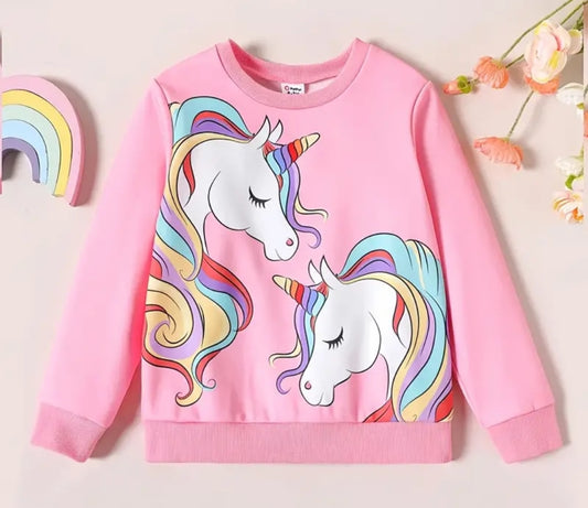 Kids Unicorns Sweatshirt #Pink