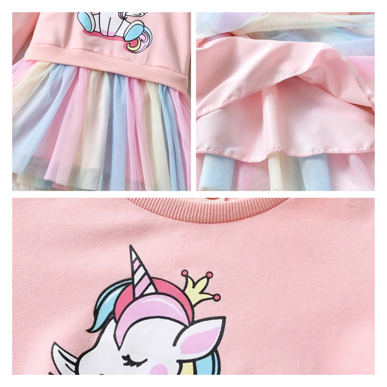 Unicorn Sweatshirt Mesh Dress #2