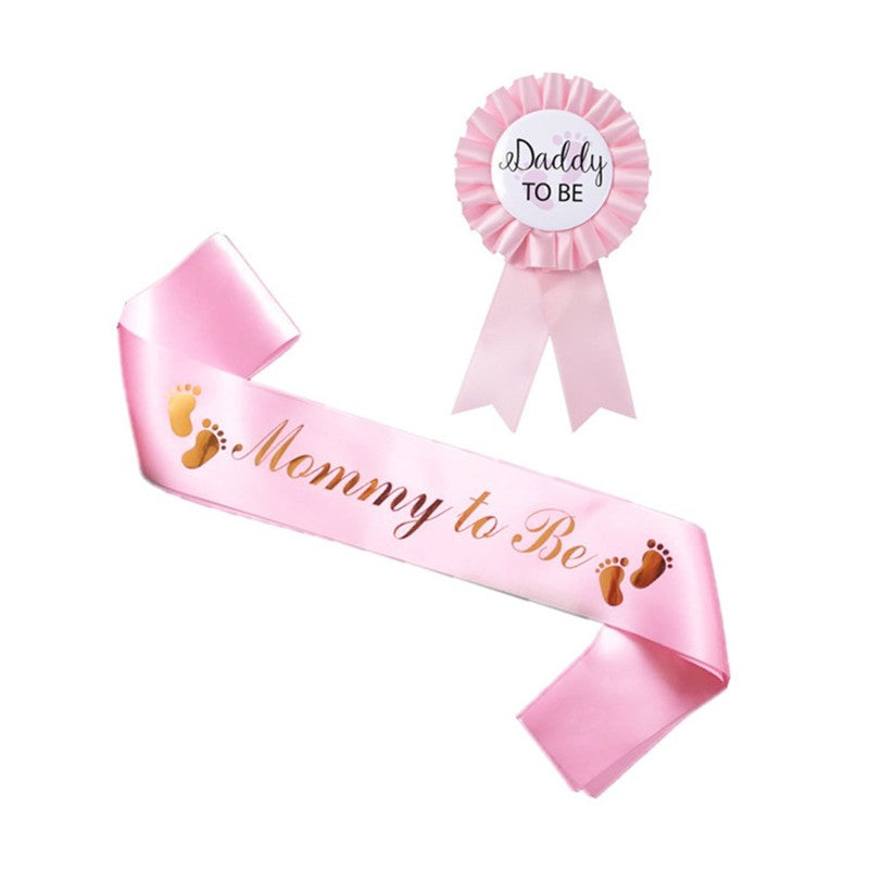 Mommy to be Sash and Daddy to be Badge Set for Baby Shower (Sale)