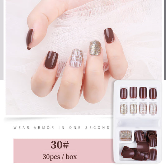 Beautiful Brown Press On Nails - 30 pieces per pack