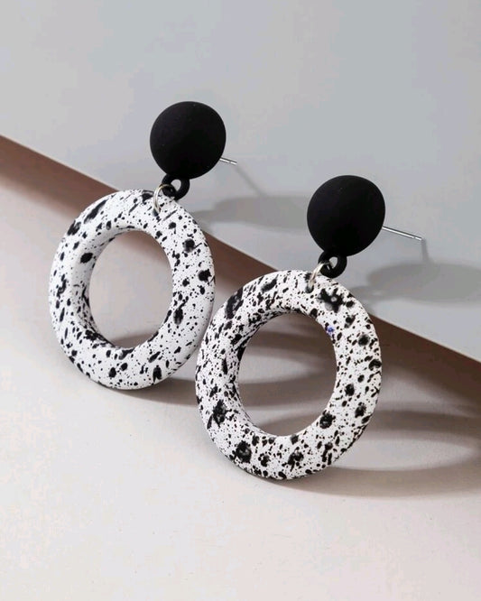 Black and White Color Splash Earrings