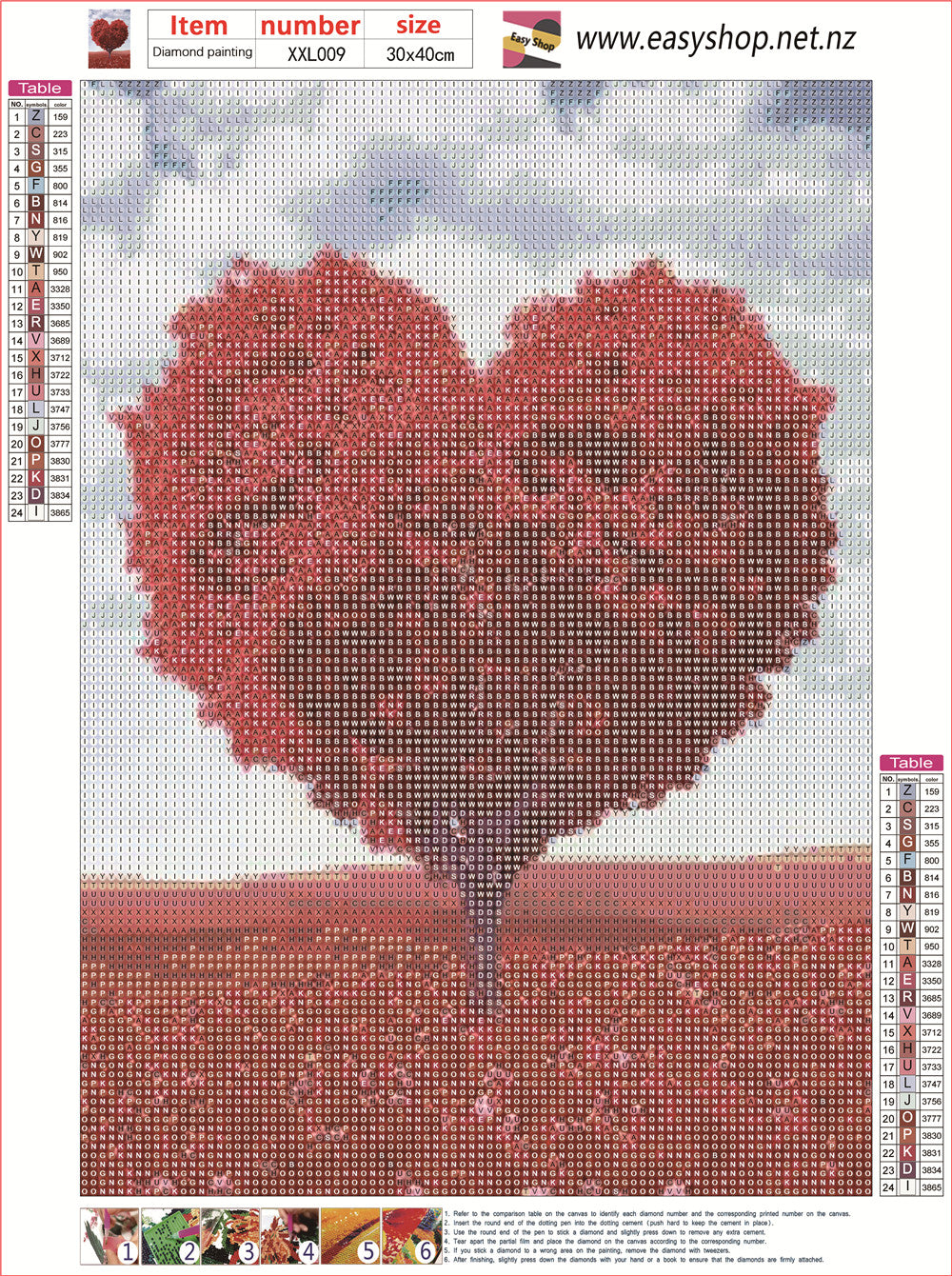 Red Heart Tree 30*40 cms 5D Diamond Painting/ Diamond Art Kit (Full Drill) Quality Poured Glue Canvas SALE