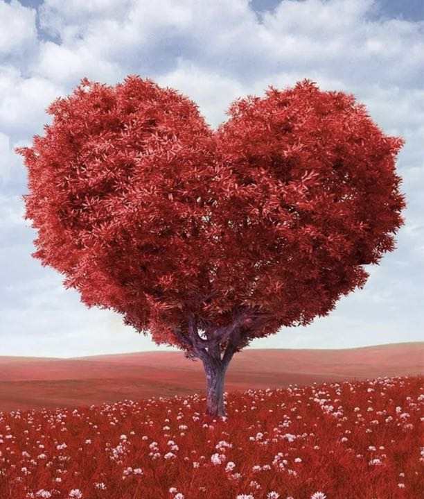 Red Heart Tree 30*40 cms 5D Diamond Painting/ Diamond Art Kit (Full Drill) Quality Poured Glue Canvas SALE